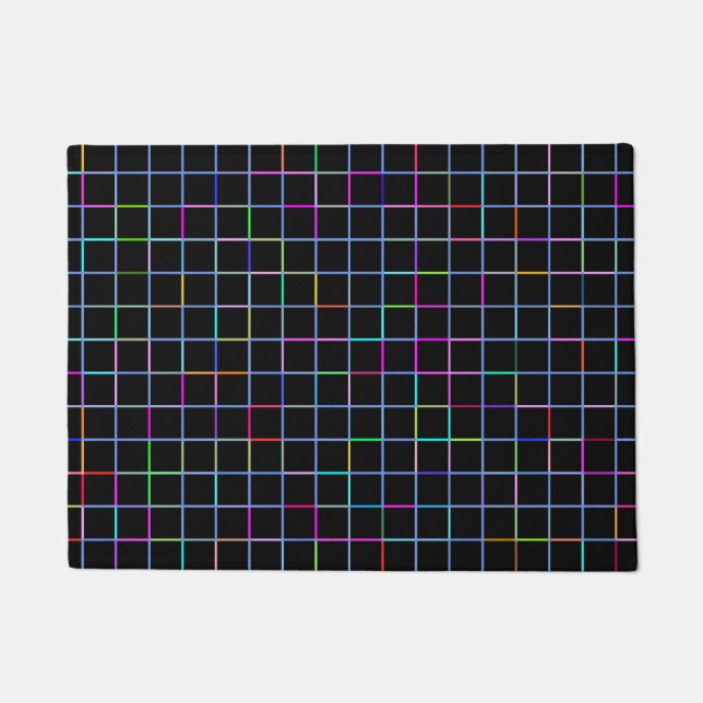 Multicolor Square Lined Pattern Doormat (Front)