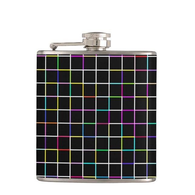 Multicolor Square Lined Pattern Flask (Front)