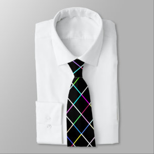 Multicolor Square Lined Pattern Neck Tie