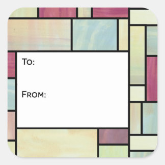 Multicolor Stained Glass Gift Tag Stickers