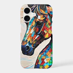 Multicolor Stained Glass Mosaic Horse 15 iPhone 17 Case