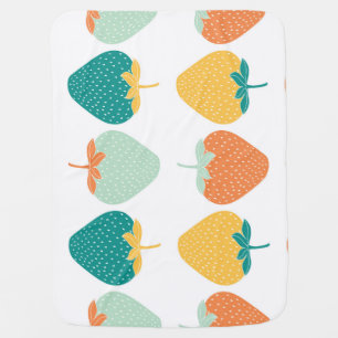 Multicolor Strawberries: Vintage Fruit Pattern. Baby Blanket