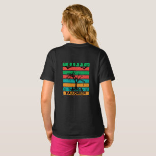  Multicolor Stripe Cemetery with Bats and Tree  T-Shirt