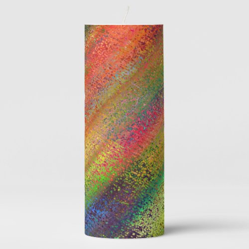 Multicolor stripe     pillar candle