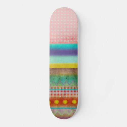 Multicolor Stripe Skate Board  Skateboard