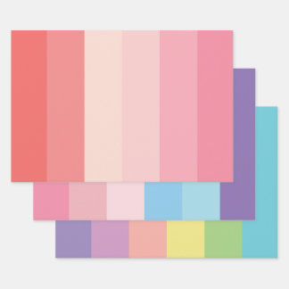 Multicolor Stripe Wrapping Paper Sheets