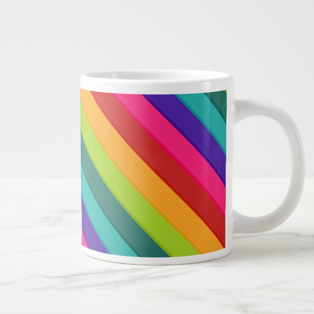 Multicolor Striped Giant Coffee Mug (Right)