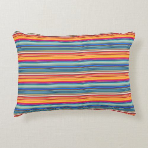 Multicolor Striped Pattern Accent Pillow