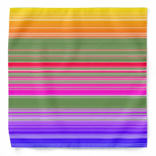 Multicolor Striped Pattern Bandana (Front)