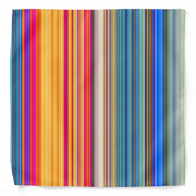 Multicolor Striped Pattern Bandana (Front)