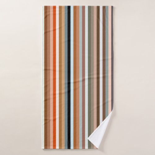 Multicolor Striped Pattern Bath Towel