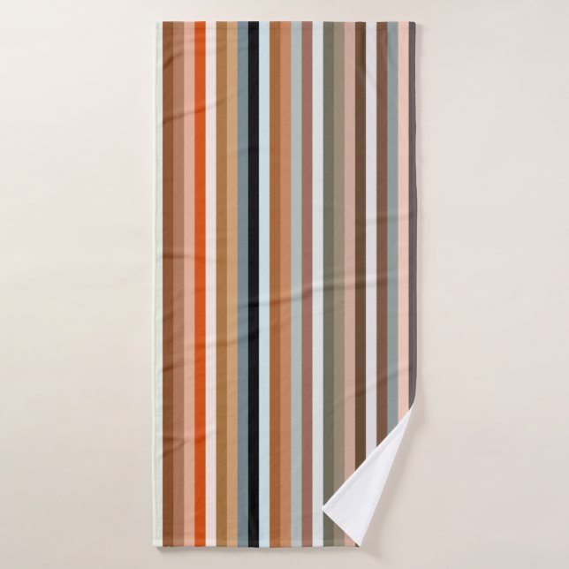 Multicolor Striped Pattern Bath Towel (Bath Towel)