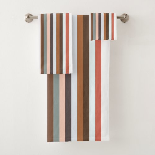 Multicolor Striped Pattern  Bath Towel Set