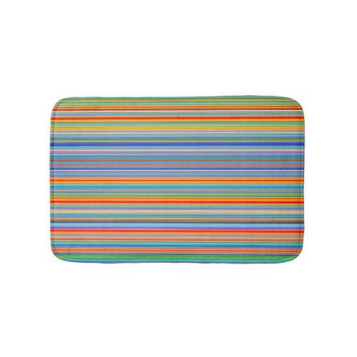 Multicolor Striped Pattern Bathroom Mat