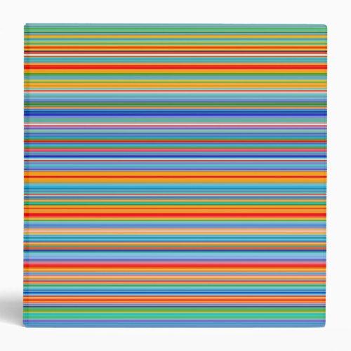 Multicolor Striped Pattern Binder