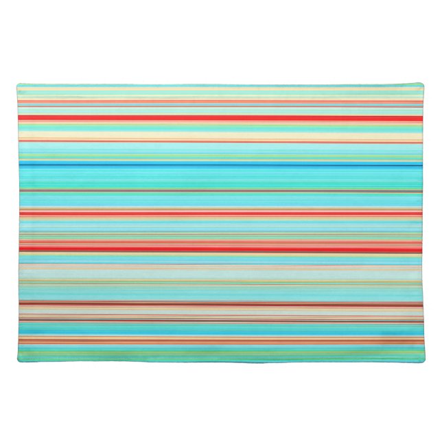 Multicolor Striped Pattern Cloth Placemat (Front)