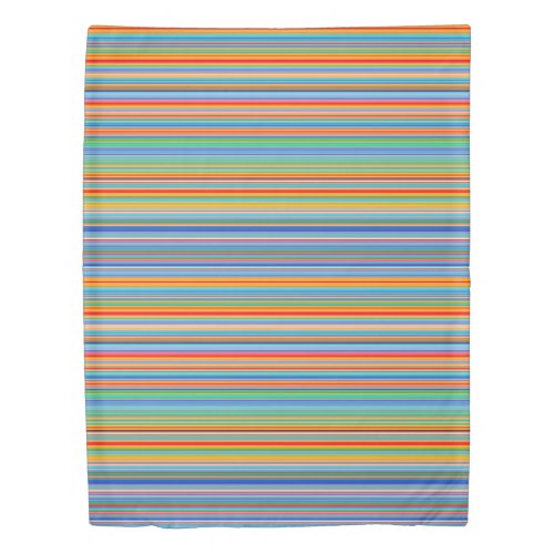Multicolor Striped Pattern Duvet Cover