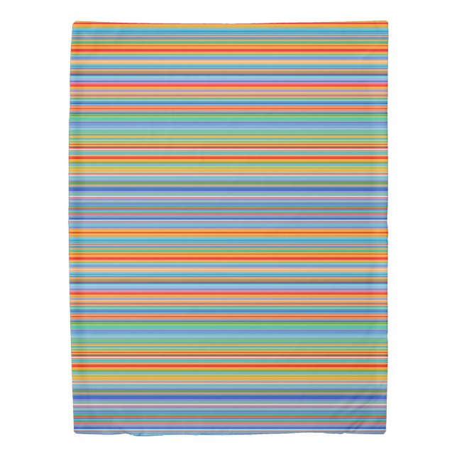Multicolor Striped Pattern Duvet Cover (Front)