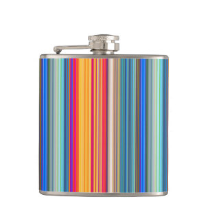 Multicolor Striped Pattern Flask
