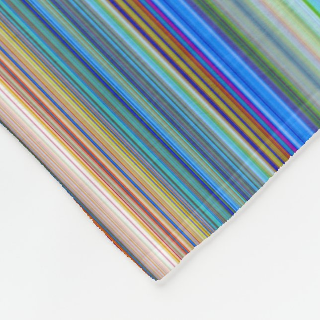 Multicolor Striped Pattern Fleece Blanket (Corner)