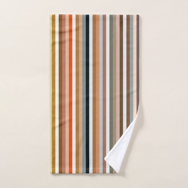 Multicolor Striped Pattern Hand Towel (Hand Towel)