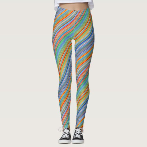 Multicolor Striped Pattern Leggings