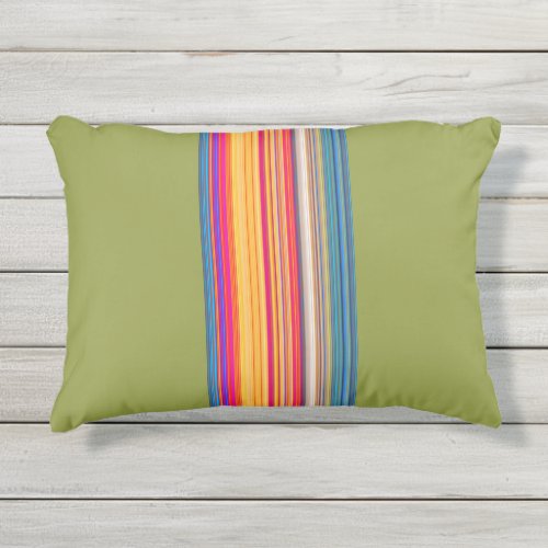 Multicolor Striped Pattern Outdoor Pillow