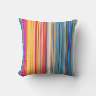 Multicolor Striped Pattern Outdoor Pillow