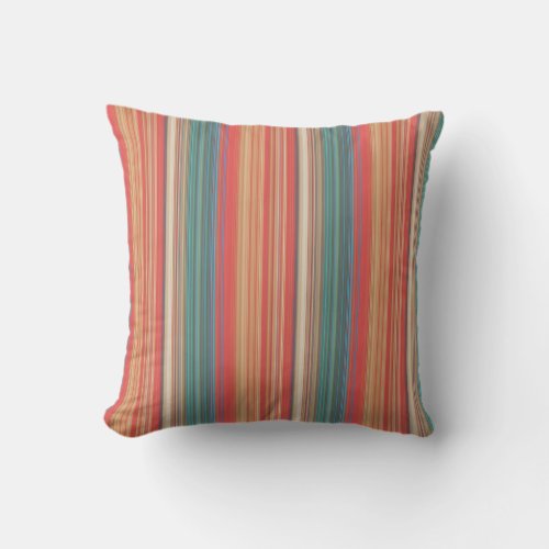 Multicolor Striped Pattern Outdoor Pillow