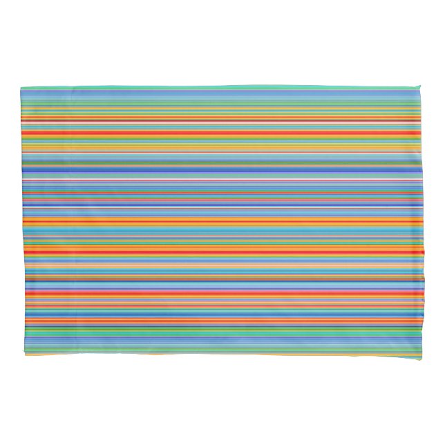 Multicolor Striped Pattern Pillow Case (Front)
