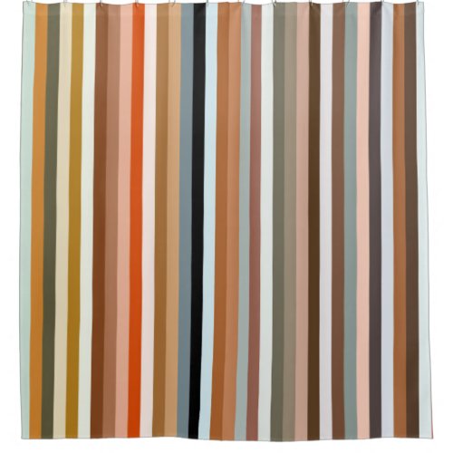 Multicolor Striped Pattern Shower Curtain