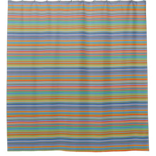 Multicolor Striped Pattern Shower Curtain