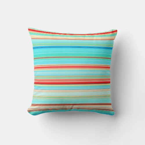 Multicolor Striped Pattern Throw Pillow