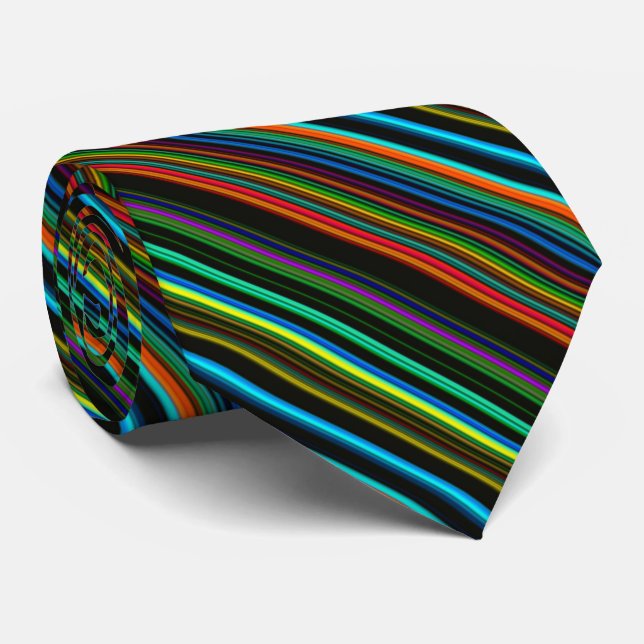 Multicolor Striped Pattern Tie (Rolled)