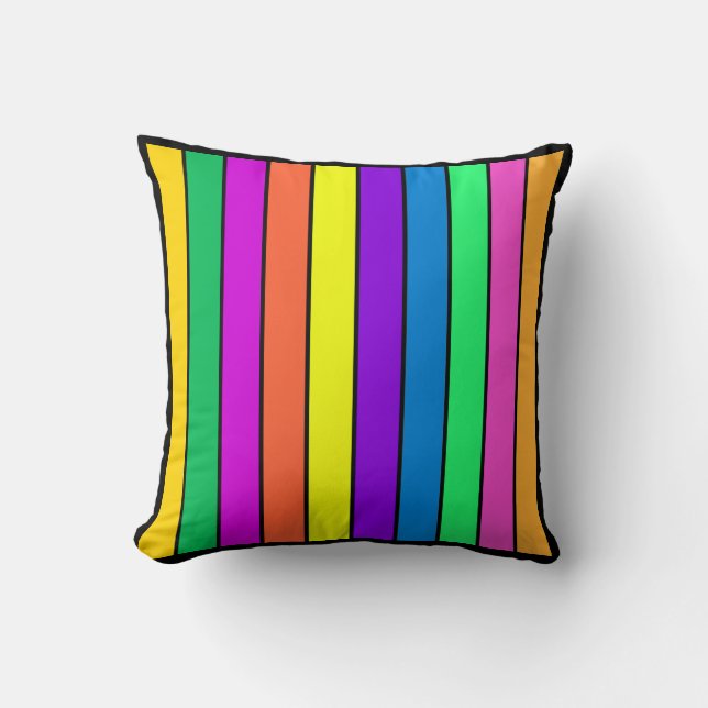 Multicolor Striped Pillows (Front)