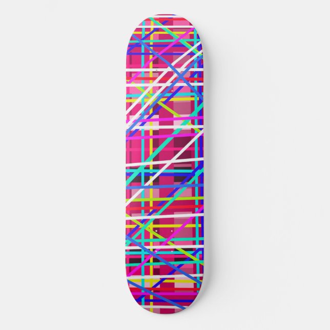 Multicolor stripes blocks skateboard deck (Front)