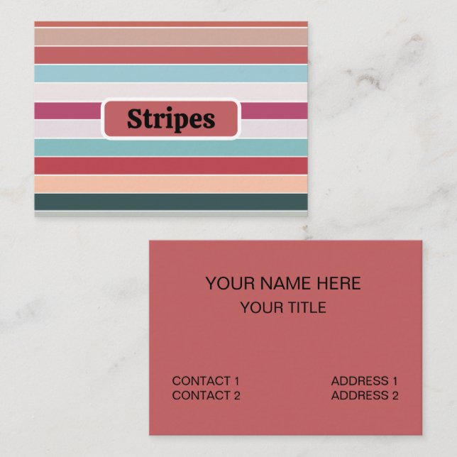 Multicolor Stripes Business Card (Front/Back)