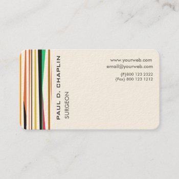 Multicolor Stripes  Trendy Mod Pediatric Doctor Appointment Card by 911business at Zazzle