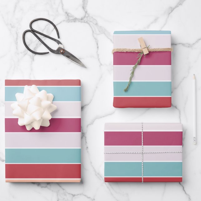 Multicolor Stripes Wrapping Paper Sheets (Front)