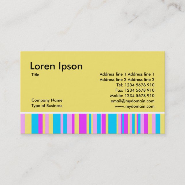 Multicolor Stripes - Yellow Business Card (Front)