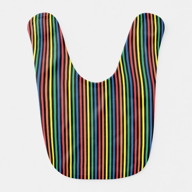 multicolor strips seamless pattern baby bib (Front)