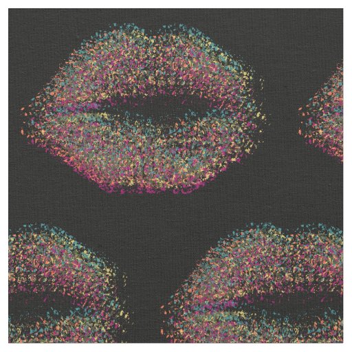 Multicolor Stylish Lips 10 Fabric