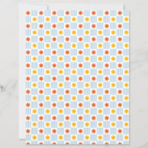 Multicolor Sunburst Checkerboard Scrapbook Paper