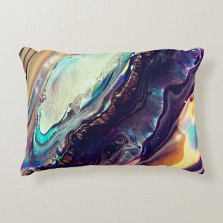 Multicolor Swirling Stripes of Igneous Rock  Accent Pillow