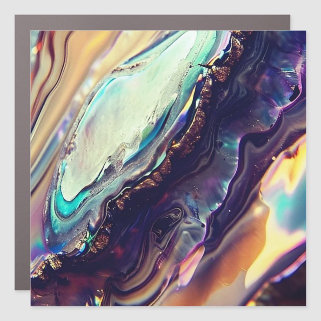 Multicolor Swirling Stripes of Igneous Rock  Car Magnet (Front)