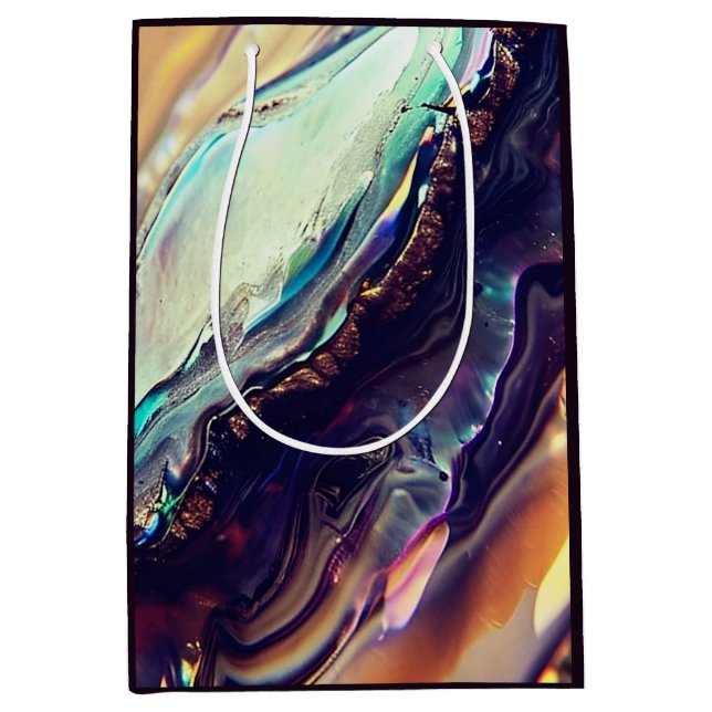 Multicolor Swirling Stripes of Igneous Rock  Medium Gift Bag (Front)