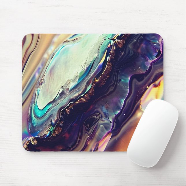 Multicolor Swirling Stripes of Igneous Rock  Mouse Pad (With Mouse)