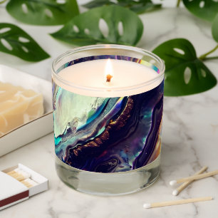 Multicolor Swirling Stripes of Igneous Rock Scented Candle