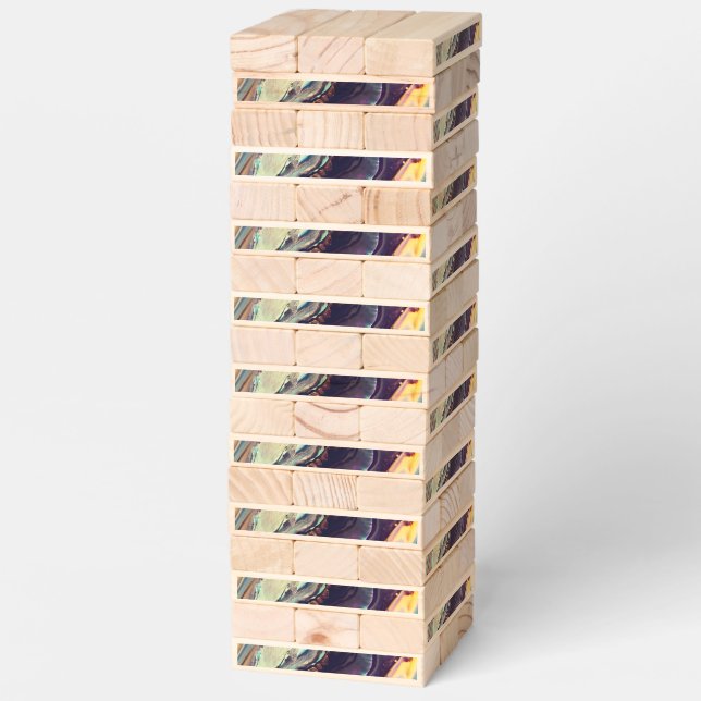Multicolor Swirling Stripes of Igneous Rock  Topple Tower (Assembled)