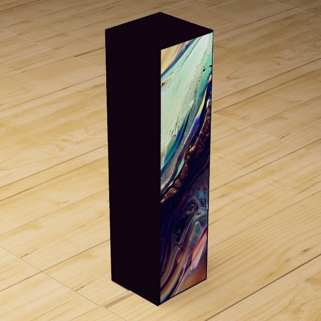 Multicolor Swirling Stripes of Igneous Rock  Wine Box (Front)
